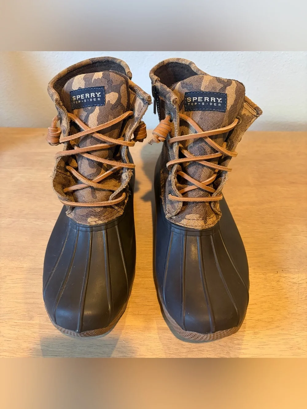 Sperry Top-Sider Women’s Saltwater Duck Boot. Size: 7. Brown Camo.